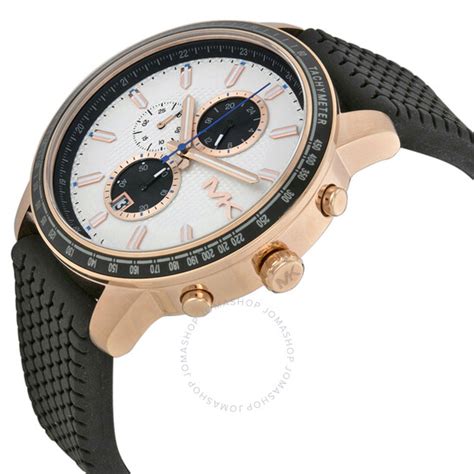 Michael Kors Granger Chronograph White Dial Black Silicone